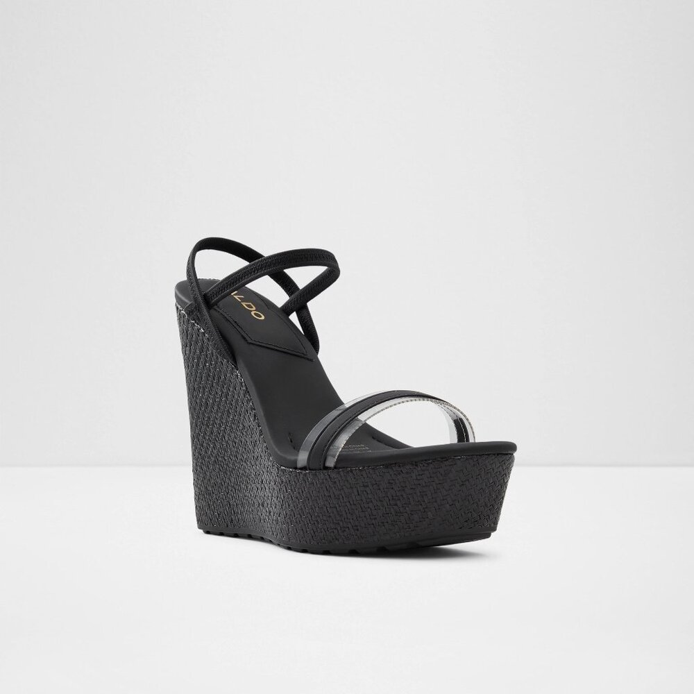 Women's Size 7 Wedge High Heels Black Aldo- Never Worn